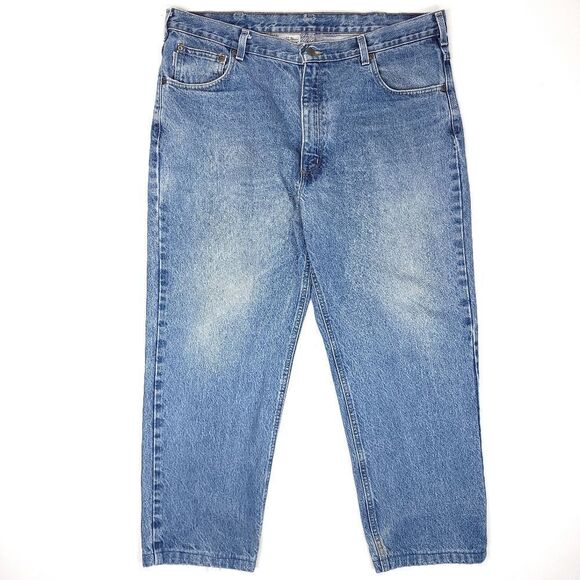 Vintage Carhartt Jeans B17 DST Relaxed Fit Mens 40x28 Thick Cotton Workwear - Picture 1 of 9